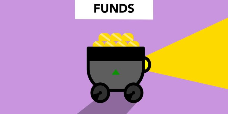 Creative illustration of full trolley with gold representing concept investing in funds and make capital