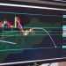 Close-up of a cryptocurrency trading chart displayed on a monitor, showing market trends and analysis.