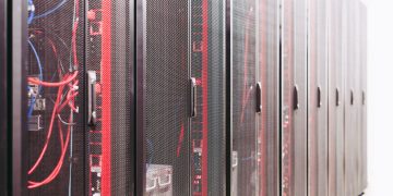 System with various wires managing access to centralized resource of server in data center