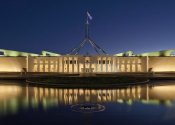 Parliament House at dusk, Canberra ACT.jpg