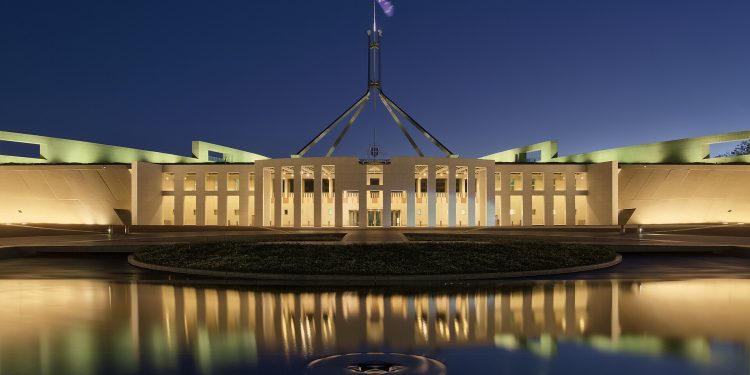Parliament House at dusk, Canberra ACT.jpg