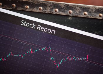 Detailed view of a stock report displaying a market performance graph with data trends.