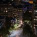 Captured Griffiths Teas Building and city lights illuminating a quiet night in downtown Sydney, Australia.